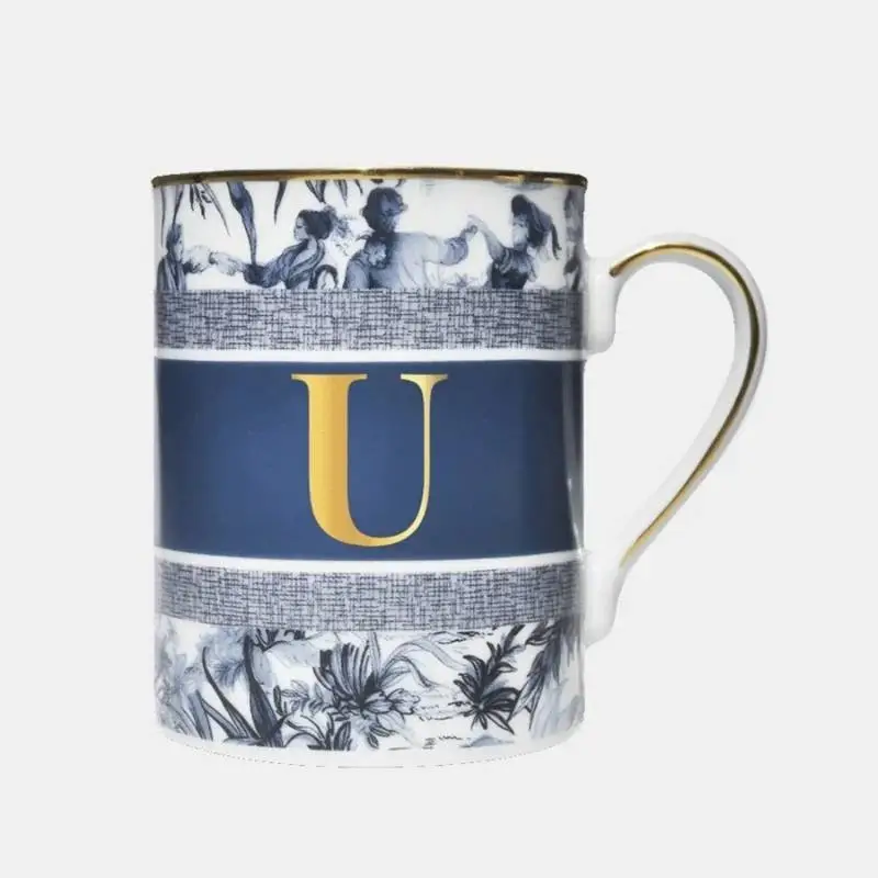 Alphabet – Mug Lettera U in Porcellana Blu | Baci Milano Super Prezzo