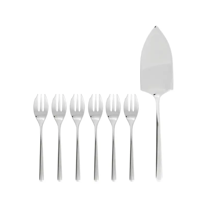 Compra Adesso Sambonet set forchette dolce e pala torta Linear 7 pezzi