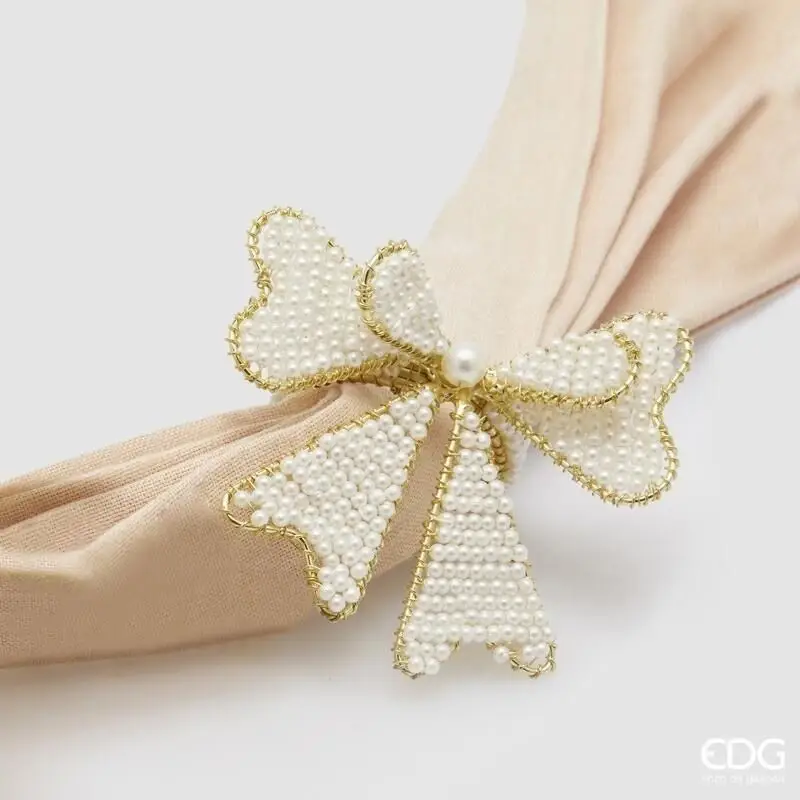 Portatovagliolo a Forma di Fiocco Bianco Perla Ø6 cm – EDG Compra Adesso