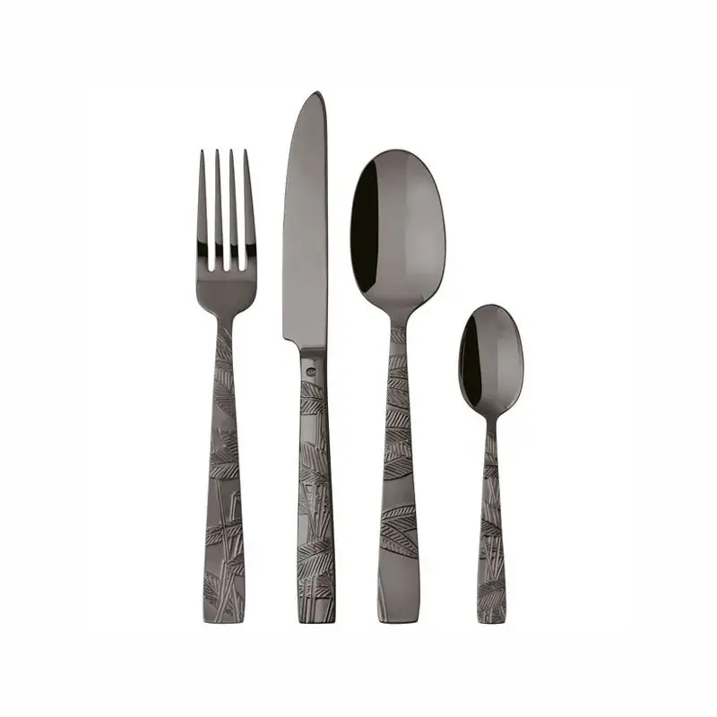 SET 24 POSATE JUNGLE PVD BLACK Prezzo Di Fabbrica