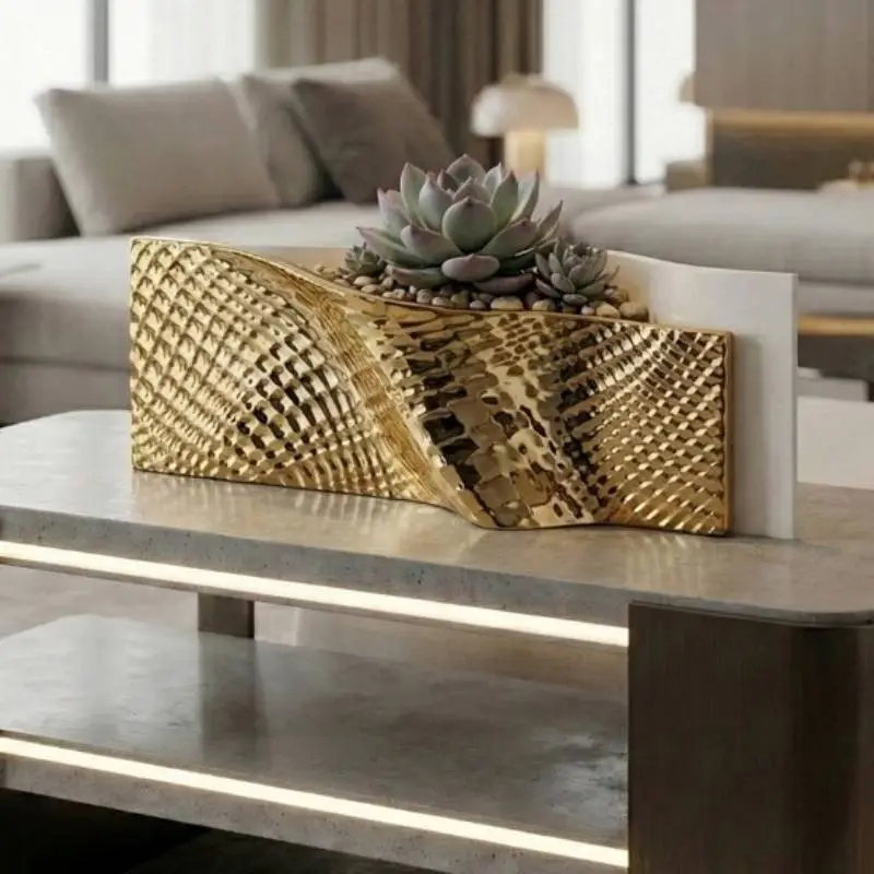 Miglior Prezzo Centrotavola Ophis 35xH18 cm Bianco/Oro – Bongelli Preziosi