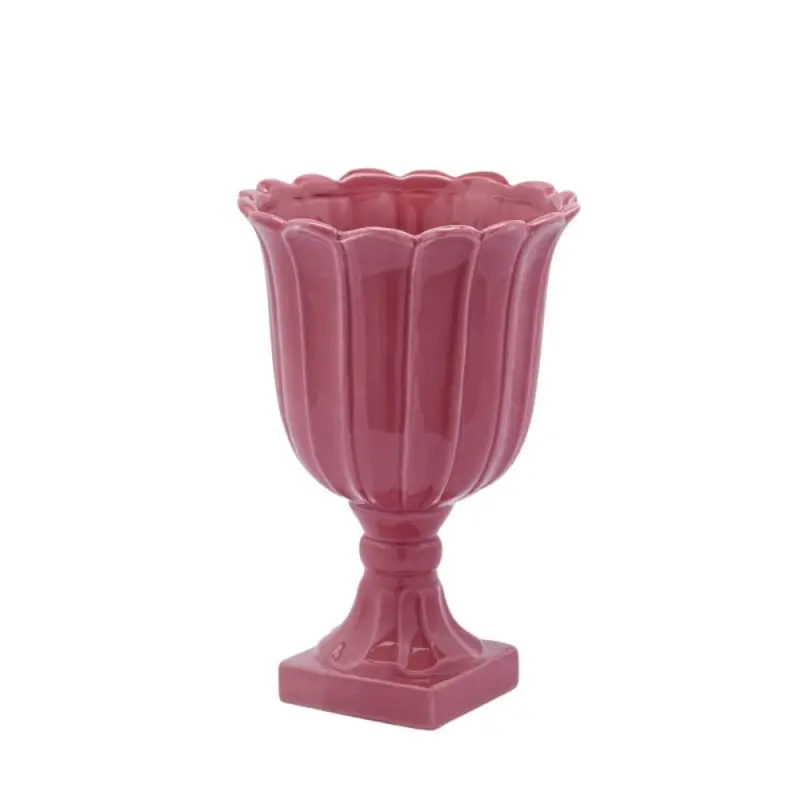 Vaso Tulip Coppa con Piede Rosa Antico H35 cm | EDG – Enzo De Gasperi Super Prezzo