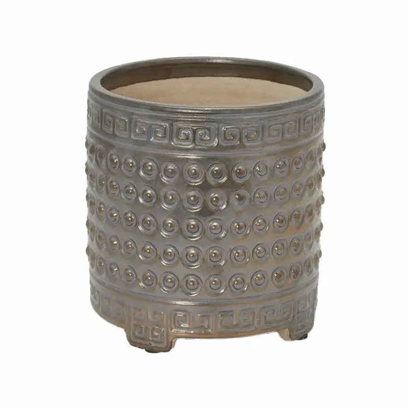 Vaso Cachepot in Ceramica Qing Bronzo H17 D16 cm – EDG Enzo De Gasperi Vendita Finale