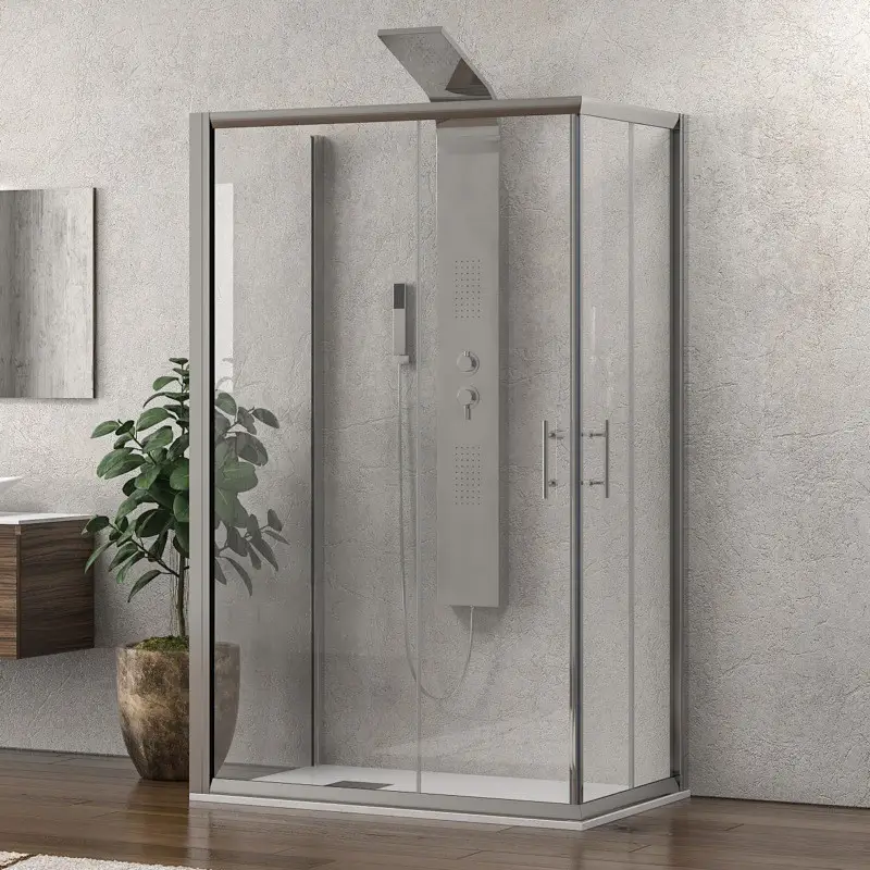 Must-Have Box doccia 3 lati 90x90x90 doppio scorrevole vetro trasparente anticalcare KF1000
