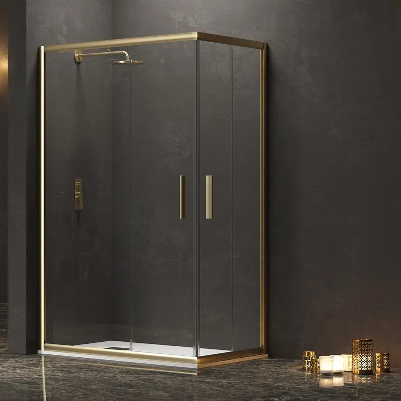 Occasione Imperdibile Box doccia oro satinato 90x130 doppio scorrevole | KE-1000G