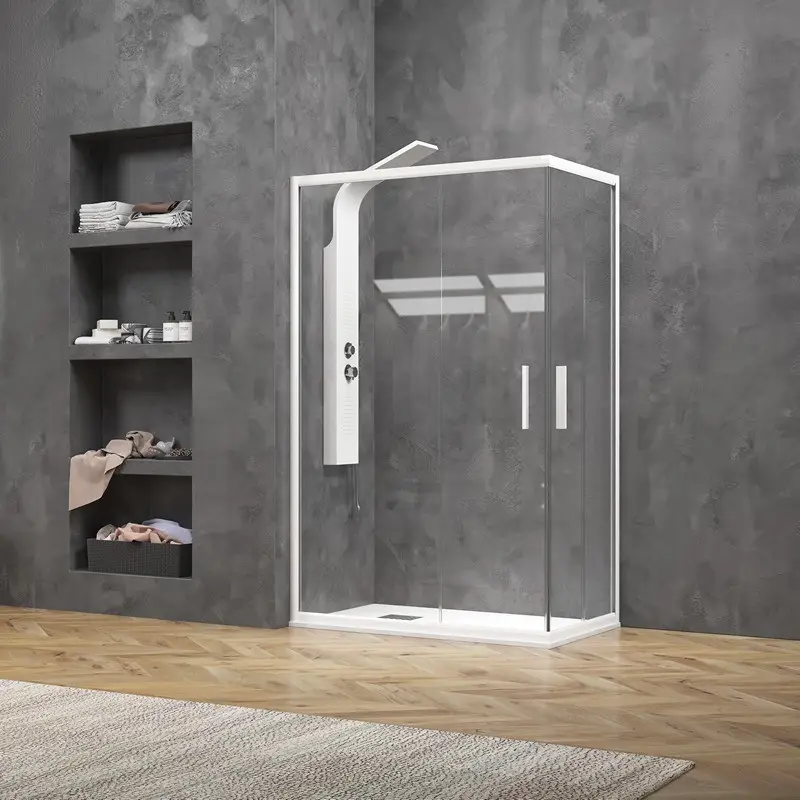 Sconto Box doccia bianco opaco 90x90 doppio scorrevole | KE-1000B