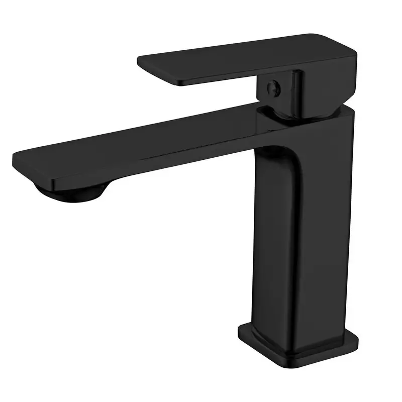 Nuovo Arrivo Miscelatore lavabo linea squadrata in ottone nero | KAM-DIANA