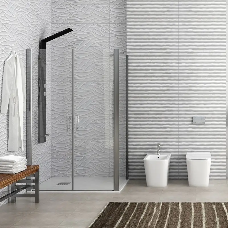 Economico Box doccia angolare 70x145 cm apertura saloon KS2800-SSN