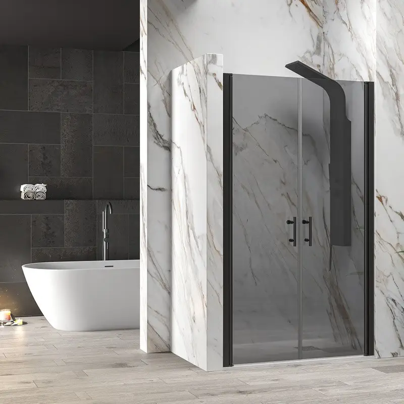 Vendita Finale Porta doccia saloon 80-85 cm vetro fumé | KSAL2800AN