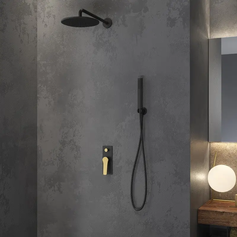 Set doccia a incasso colore nero e bronzo | KAM-KANDA NERO-B Compra Adesso