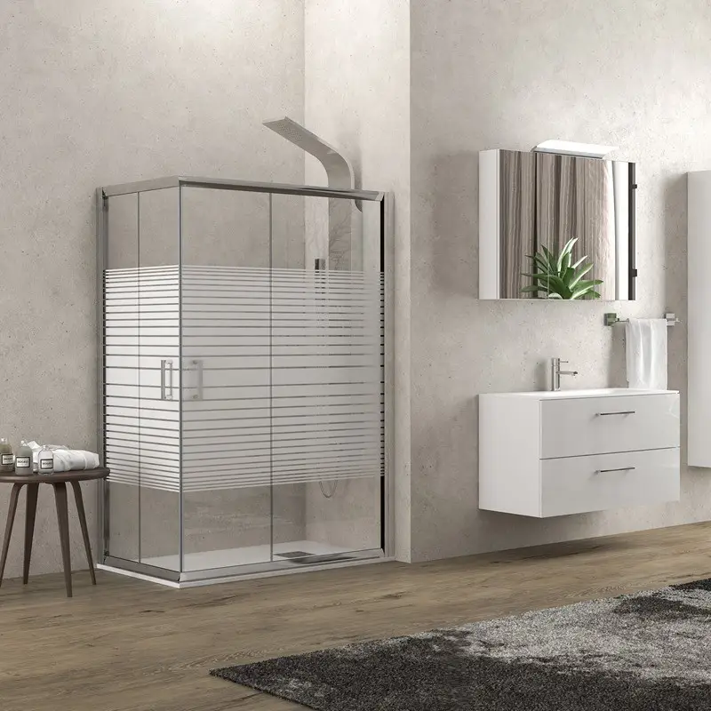 Professionale Box doccia 140x140cm vetro serigrafato altezza 180cm modello K410