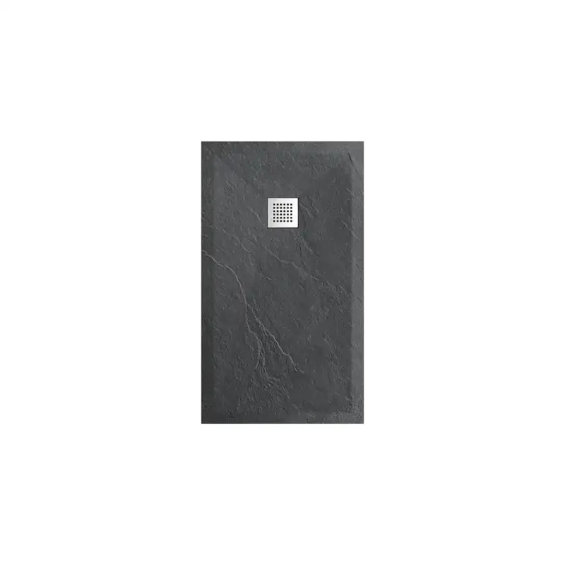 Piatto doccia 70x140cm effetto pietra nero antracite in marmoresina e gel coat | Messapia Occasione