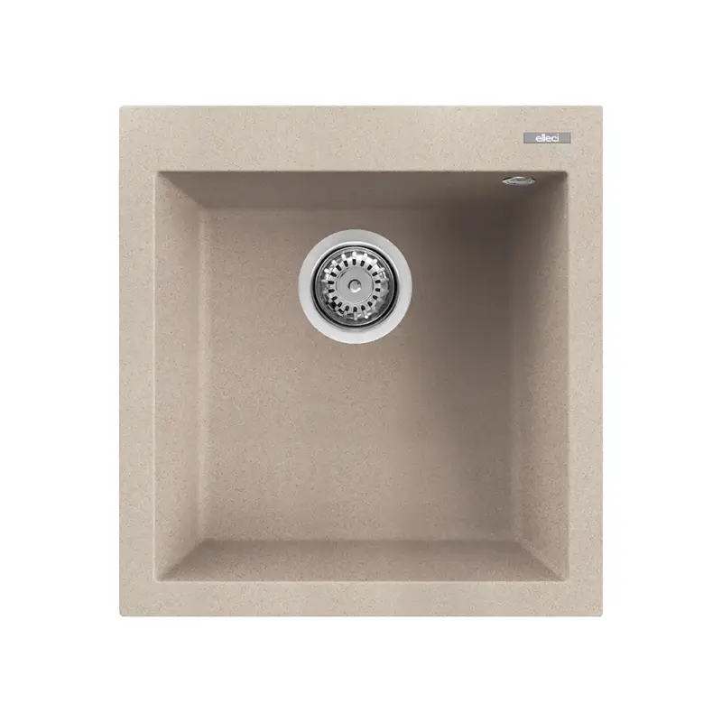 Prezzo Scontato Elleci lavello da cucina 1 vasca 47,1x50,1cm in granitek avena installazione sopratop | Quadra 102