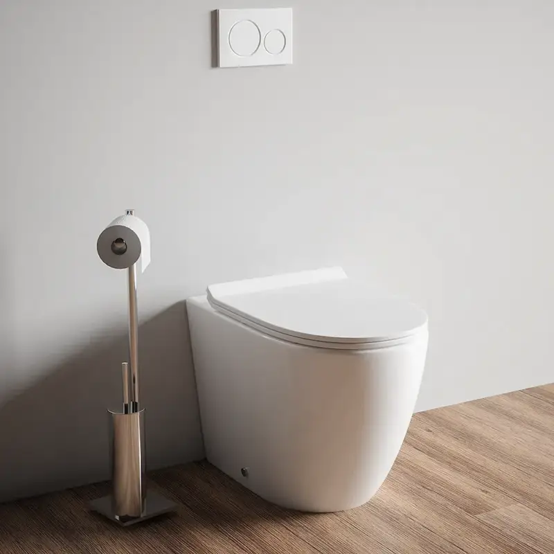 Spedizione Espresso Vaso filo muro in ceramica bianca con sedile copri-wc slim softclose | Roma