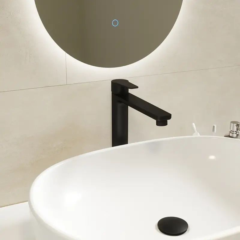 Consegna Rapida Miscelatore lavabo alto senza scarico nero opaco | Jane