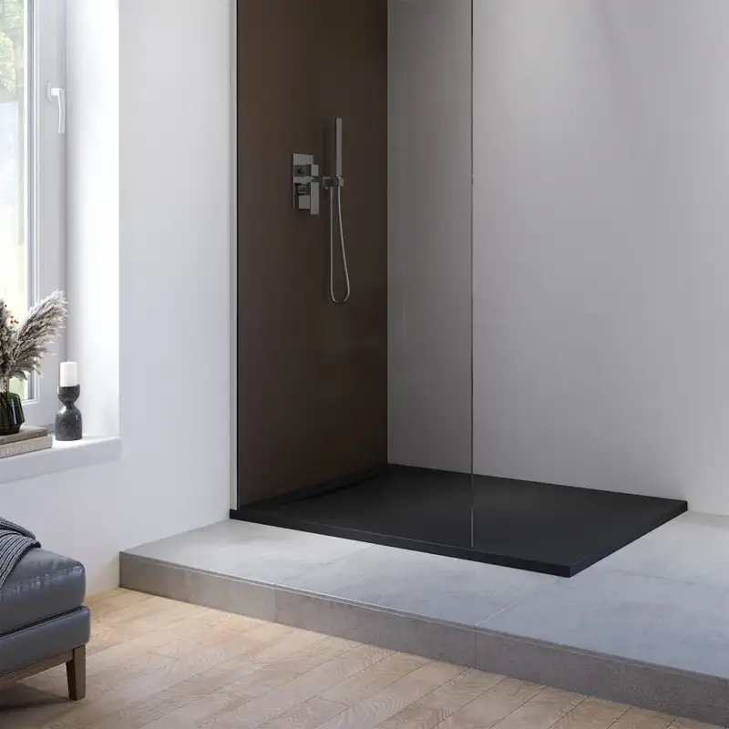 Piatto doccia 70x100 cm in marmoresina nero effetto pietra | Paros Ordina Subito