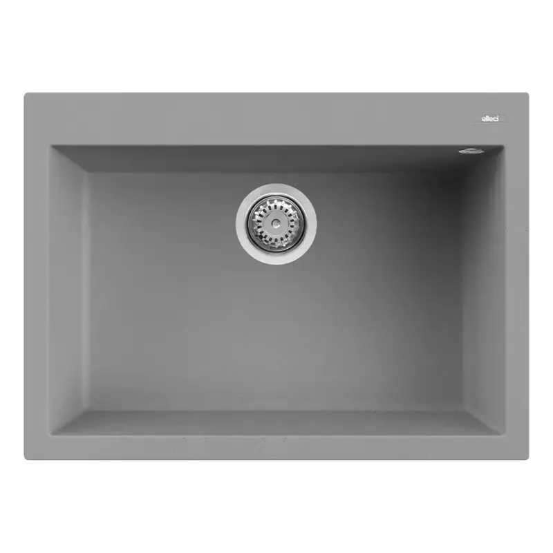 Offerta Lampo Elleci lavello da cucina 1 vasca 61x50cm in granitek cemento installazione sopratop | Quadra 120