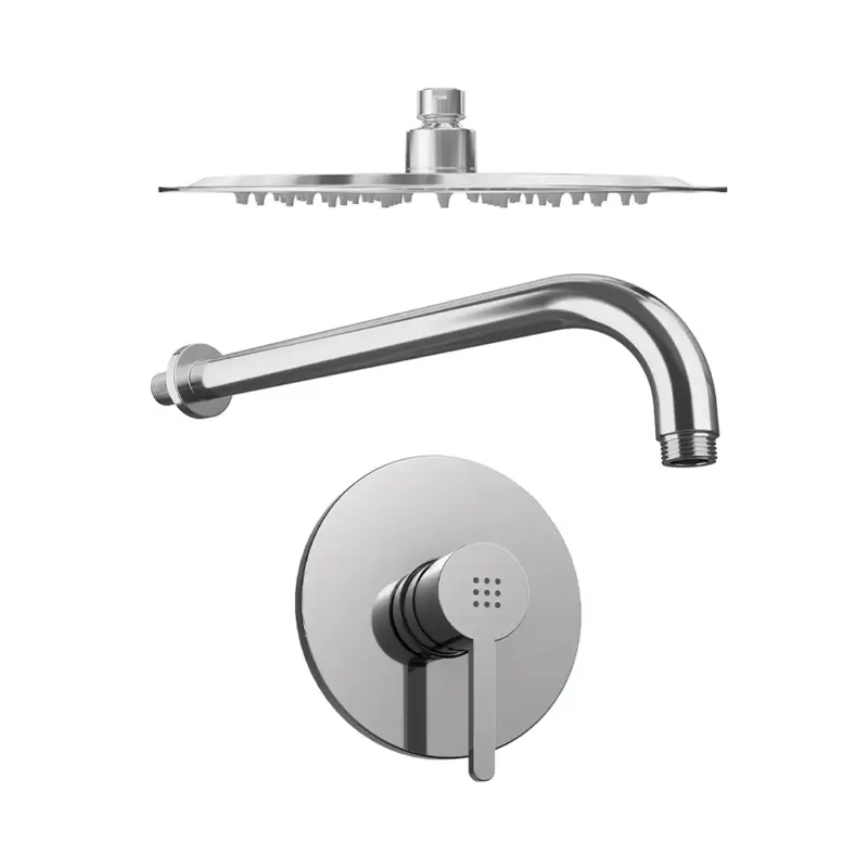 Prezzo Ridotto Set doccia cromato - Miscelatore incasso Virna con braccio e soffione slim 20 cm