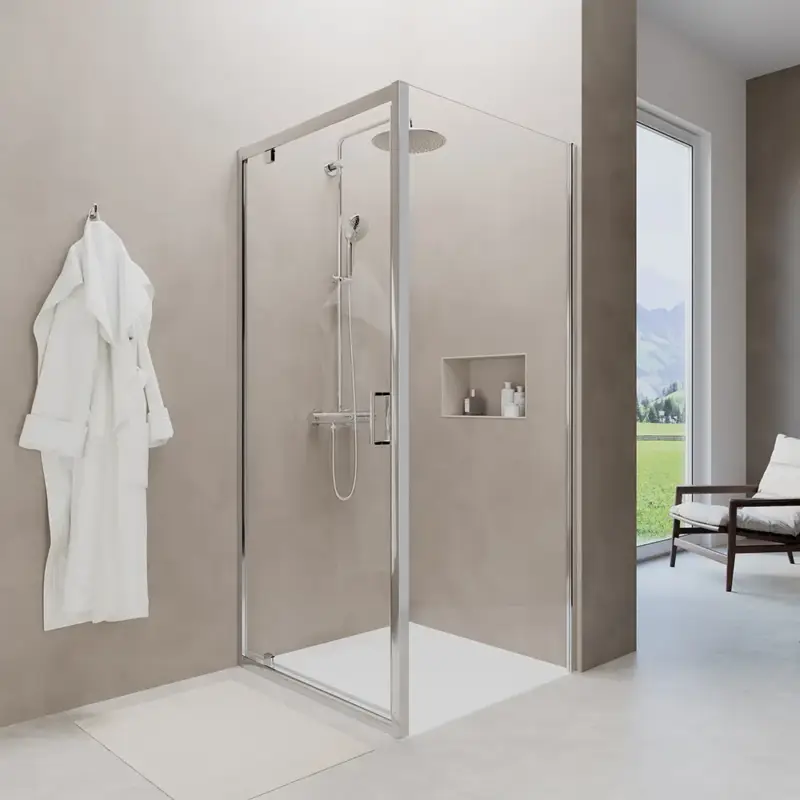 Quantità Limitata Box doccia 70x80 cm angolare apertura a battente vetro 6mm trasparente | Apulia