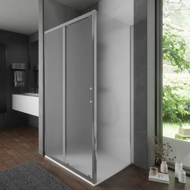 Box doccia 90x135 cm scorrevole profili cromati vetro temperato 6mm opaco anticalcare h198 | Tahiti Solo Oggi