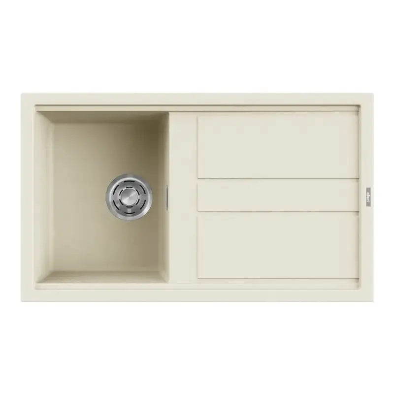 Elleci lavello da cucina 1 vasca con gocciolatoio 86x51cm in granitek bianco antico installazione sopratop | Best 400 Promozione Esclusiva