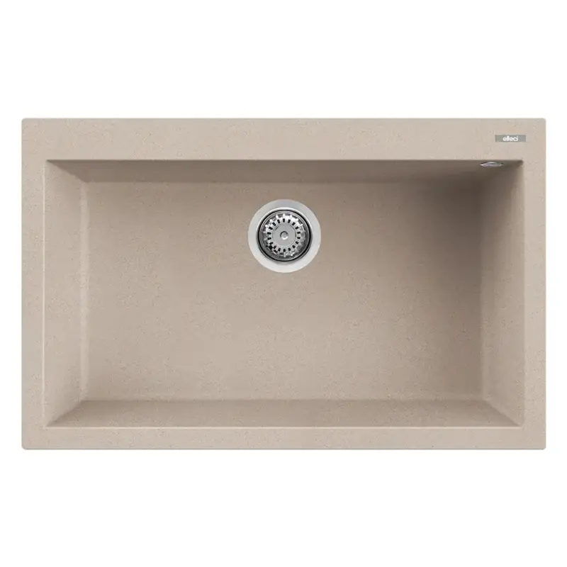 Nuovo Arrivo Elleci lavello da cucina 1 vasca 79x50cm in granitek avena installazione sopratop | Quadra 130