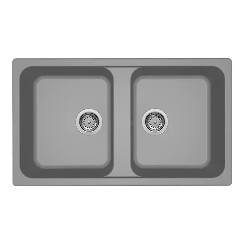 Elleci lavello da cucina 2 vasche 86x50cm in granitek cemento installazione sopratop | Life 450 Nuovo Arrivo
