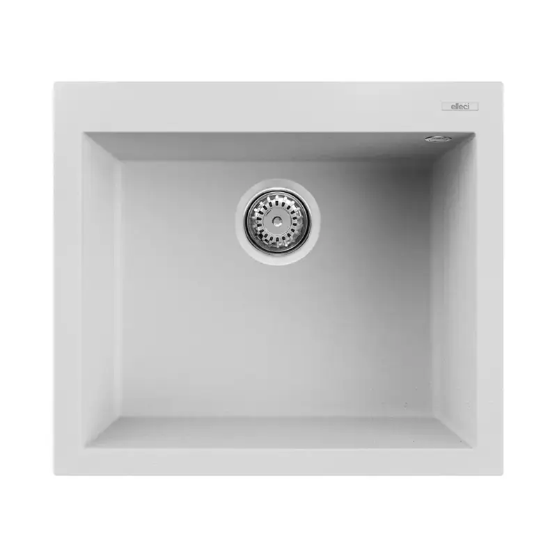 Elleci lavello da cucina 1 vasca 57x50cm in granitek bianco installazione sopratop | Quadra 105 Economico