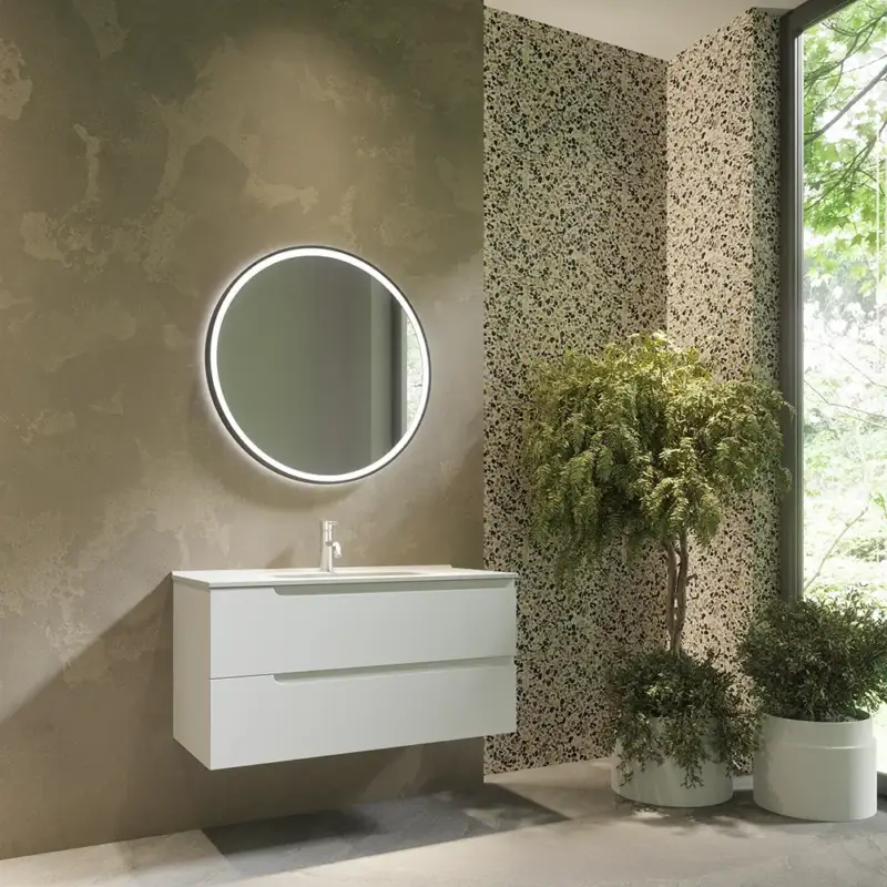 Prezzo Ridotto Mobile bagno sospeso 70 cm due cassetti bianco opaco con lavabo | Moor
