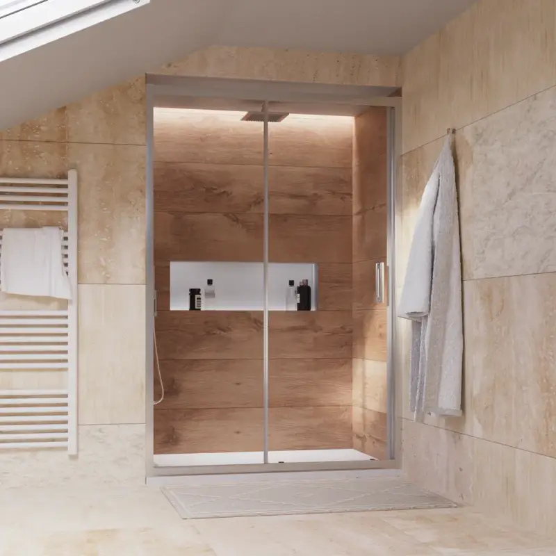 Prezzo Conveniente Porta doccia 130 cm scorrevole reversibile vetro 6mm trasparente h170cm | Sicily
