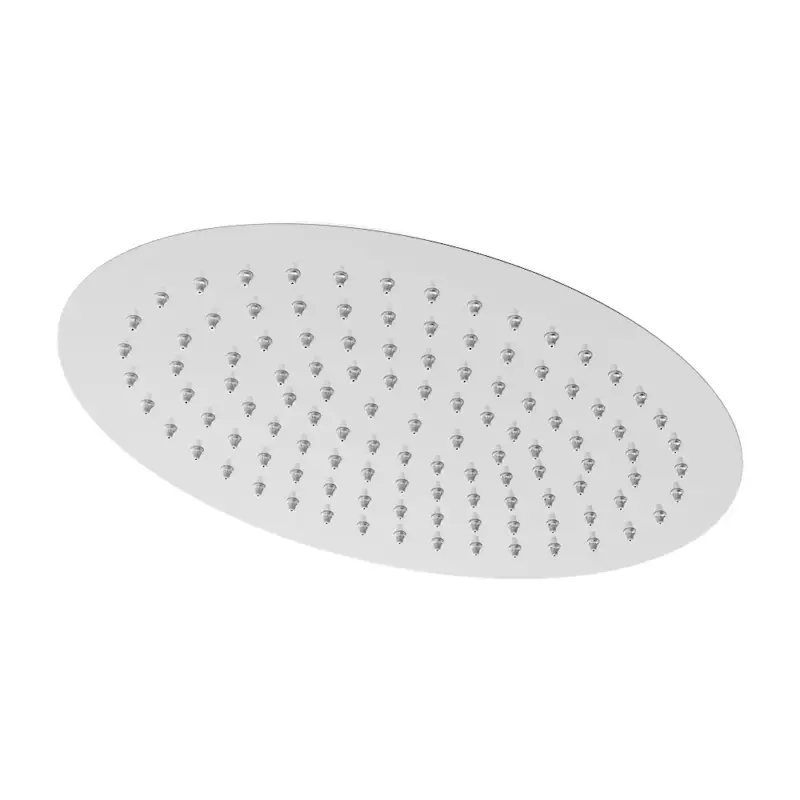 Soffione doccia ovale 30x20cm in acciaio inox cromato orientabile Professionale