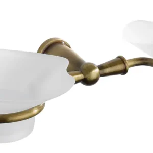 ARMONIA porta sapone/bicchiere con vetro satinato forma fiore finitura bronzo Ultimissimo Modello