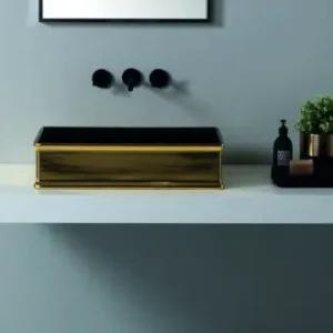 Compra Adesso CHARME lavabo d'appoggio finitura black&gold
