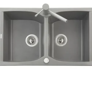 Ultima Occasione CORAX 79.20 Lavello cucina a due vasche finitura micro ultragranit 58 bianco latte