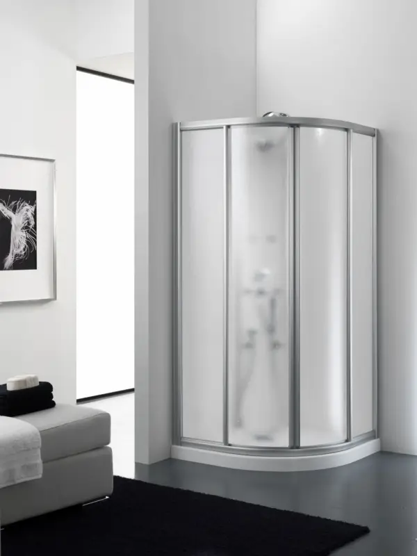 CORIAM Box doccia Circolare scorrevole finitura bianco 75 cm acrilico (misura 68/70-88/90 h.185 raggio 38) Sconto