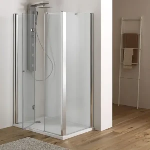 Direttamente Dal Produttore MIRA DOOR Porta battente pieghevole finitura argento satinato 100 cm trasparente (misura 95/100 h.185)