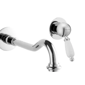 NEW OLD Monocomando lavabo a muro con canna mm 200 finitura cromo Pagamento Sicuro