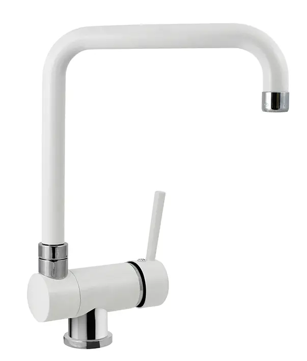 Ultimissimo Modello NOVOMIX miscelatore monocomando con canna abbattibile finitura microultragranit 90 bianco opale