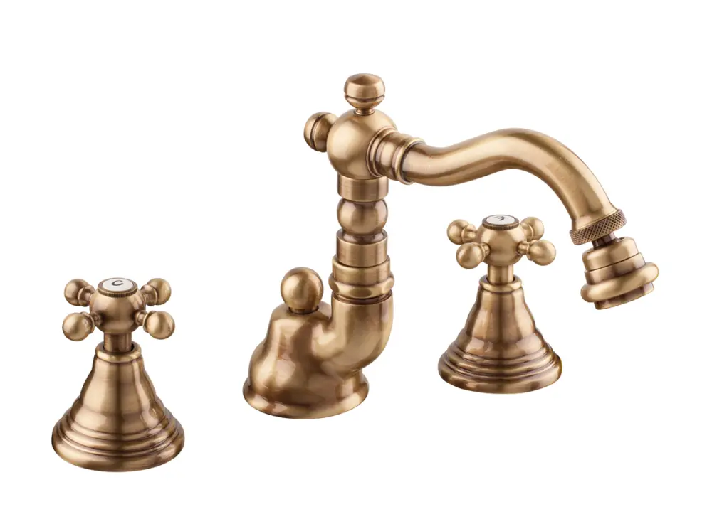 Promozione OLD FASHION Batteria bidet bocca girevole con scarico finitura dark copper