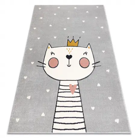 Spedizione Espresso Tapis KIDDO 6106 grigio chiaro / bianco gattino, corona pour enfants, sensoriel