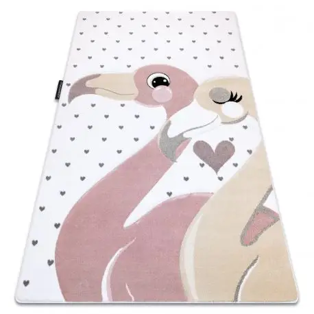 Tappeto PETIT FLAMINGOS FENICOTTERI CUORI crema Ordina Subito