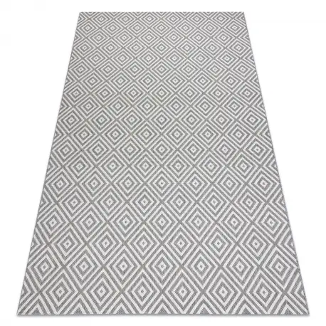 Tappeto SIZAL FLAT 48607637 Quadri Rombi grigio / crema Affare
