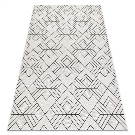 Tappeto SIZAL FLAT 48731960 Quadri Rombi, Geometrico crema / grigio Spedizione Espresso