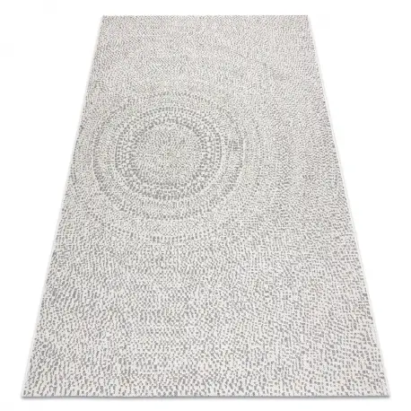 Tappeto SIZAL FLAT 48832367 Cerchi, punti crema / grigio Promozione Esclusiva