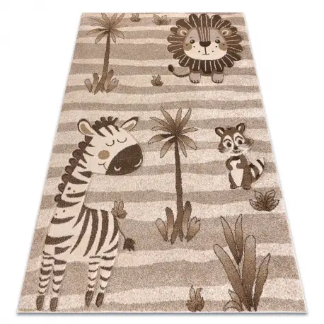 Consegna Rapida Tapis KIDDO 3869 beige / crème, animaux de la savane pour enfants, sensoriel