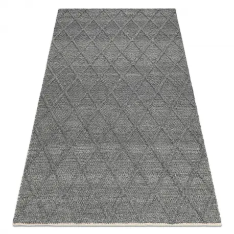 Tappeto in lana TAHAR 99001K antracite - TESSUTO A MANO, rombi, boho Occasione