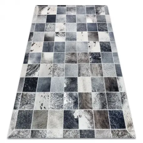 Tappeto PATCHWORK 21716 gris - Pelle di vacchetta Prezzo Scontato