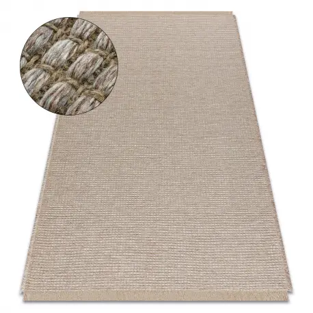 Soddisfatti O Rimborsati Tappeto JUTA 3652 beige / grigio un colore - juta, tessitura piatta, frange