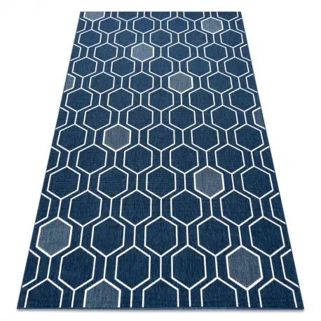Prezzo Basso Tappeto SPRING 20404994 Hexagon, di corda, ad anello - blu