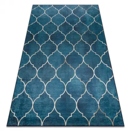 Scelto Dai Clienti Tappeto lavabile ANDRE 1181 Traliccio marocchino antiscivolo - blu